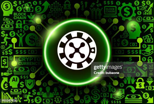 ilustraciones, imágenes clip art, dibujos animados e iconos de stock de casino chips icono de dinero y fondo cryptocurrency - casino chips