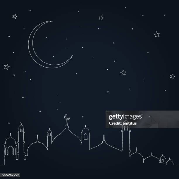 ilustrações de stock, clip art, desenhos animados e ícones de eid mubarak - eid sky