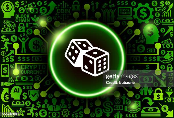 ilustraciones, imágenes clip art, dibujos animados e iconos de stock de icono de dado al dinero y al fondo de cryptocurrency - casino chips