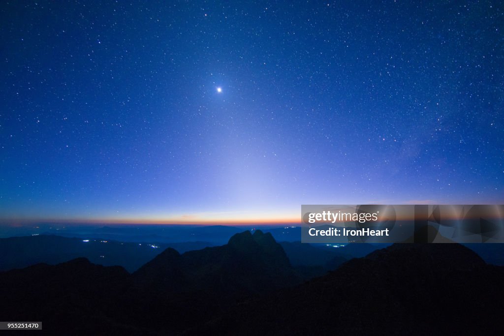 Sodiac astronomy landscape view.