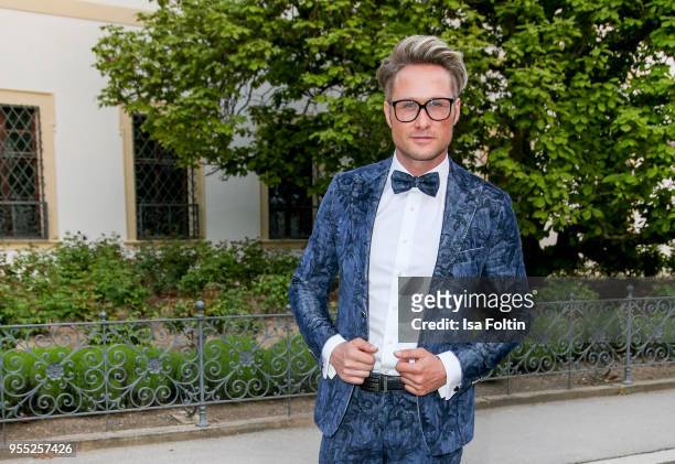 Dancer and choreograph Emil Kusmirek and German model and actor Nico Schwanz during the Face & Fashion Gala at St. Emmeram Castle on May 5, 2018 in...
