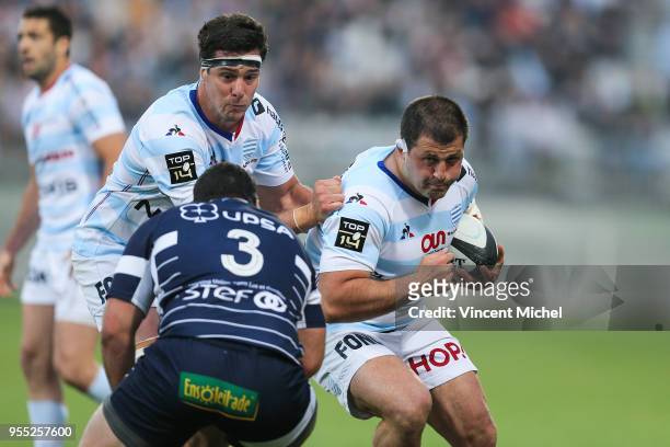 Vasil Kakovin of Racing 92 during the French Top 14 match between Racing 92 and SU Agen on May 5, 2018 in Vannes, France.