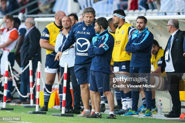 Mauricio Reggiardo, head coach of Agen during the French Top 14 match between Racing 92 and SU Agen on May 5, 2018 in Vannes, France.