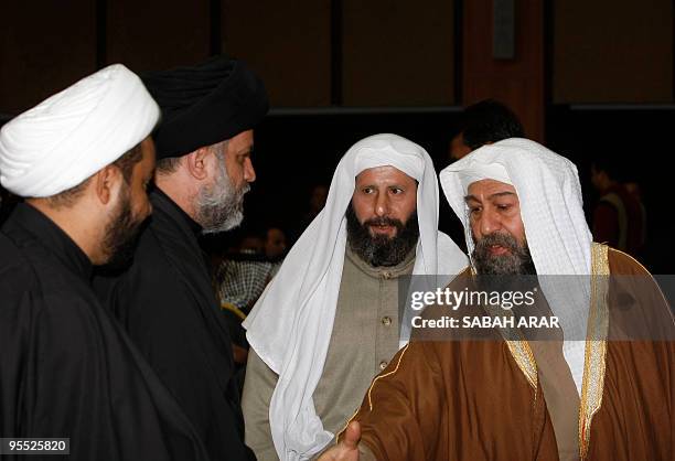 Shiite Muslim Sheikh Halim al-Fatlawee and Sayyed Hazem al-Aaraji , the head of the Sadr movement for the Kadhimiya district of northern Baghdad,...