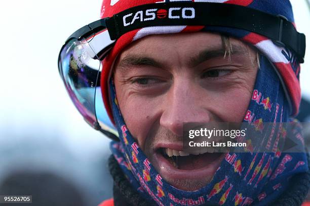 Petter Northug of Norway smiles after winning the Men's 15km Pursuit of the FIS Tour De Ski on January 2, 2010 in Oberhof, Germany.