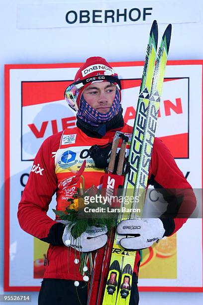 Petter Northug of Norway looks on after winning the Men's 15km Pursuit of the FIS Tour De Ski on January 2, 2010 in Oberhof, Germany.