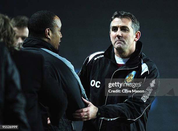 Owen Coyle of Burnley after the final whistle of the FA Cup 3rd Round match between MK Dons and Burnley at Stadiummk on January 2, 2010 in Milton...