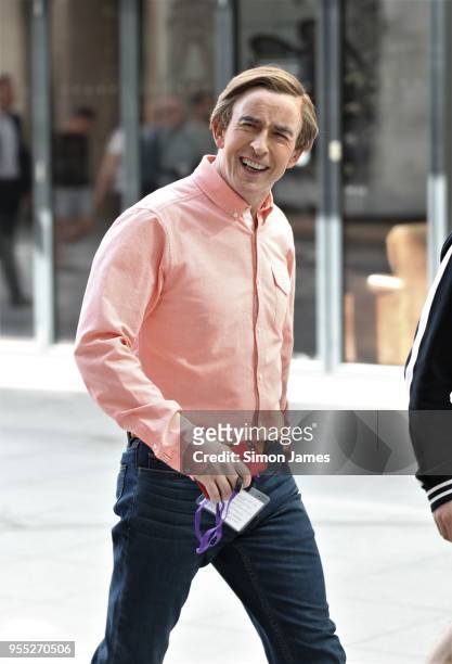 Steve Coogan filming as Alan Partridge seen outside the BBC studios on May 6, 2018 in London, England.
