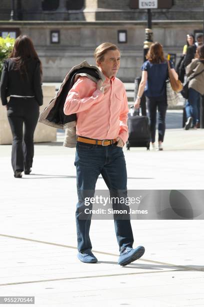 Steve Coogan filming as Alan Partridge seen outside the BBC studios on May 6, 2018 in London, England.