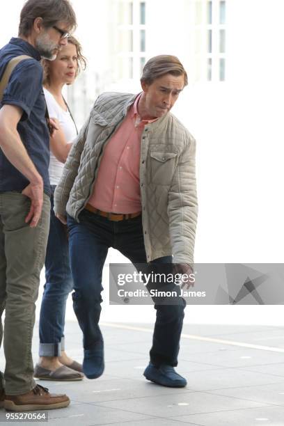 Steve Coogan filming as Alan Partridge seen outside the BBC studios on May 6, 2018 in London, England.