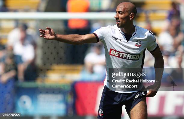 Bolton Wanderers' Karl Henry during the Sky Bet Championship match between Bolton Wanderers and Nottingham Forest at Macron Stadium on May 6, 2018 in...