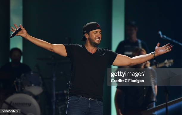 Luke Bryan performs during the 2018 iHeartCountry Festival by AT&T at The Frank Erwin Center on May 5, 2018 in Austin, Texas.