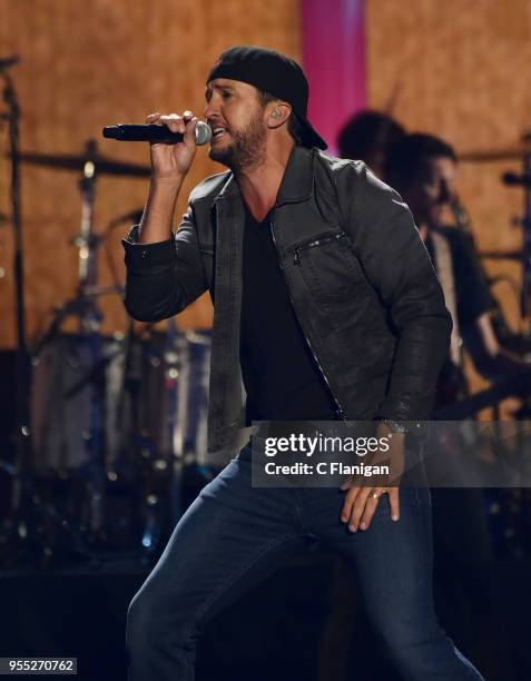 Luke Bryan performs during the 2018 iHeartCountry Festival by AT&T at The Frank Erwin Center on May 5, 2018 in Austin, Texas.