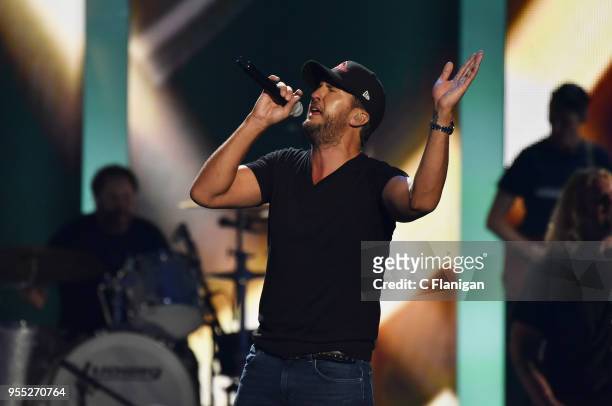 Luke Bryan performs during the 2018 iHeartCountry Festival by AT&T at The Frank Erwin Center on May 5, 2018 in Austin, Texas.