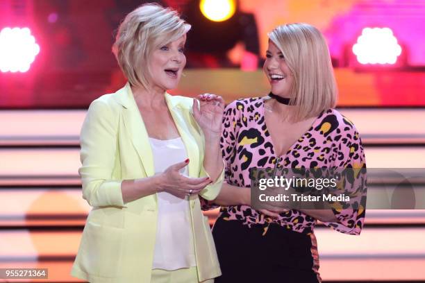 Carmen Nebel and Beatrice Egli during the tv show 'Willkommen bei Carmen Nebel' at Sachsen-Arena on May 5, 2018 in Riesa, Germany.