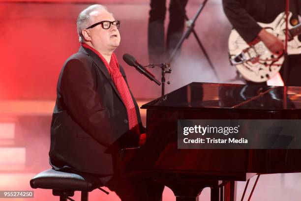 Heinz Rudolf Kunze during the tv show 'Willkommen bei Carmen Nebel' at Sachsen-Arena on May 5, 2018 in Riesa, Germany.