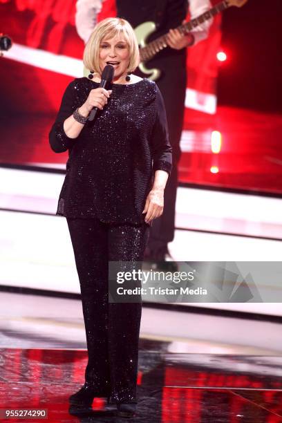 Mary Roos during the tv show 'Willkommen bei Carmen Nebel' at Sachsen-Arena on May 5, 2018 in Riesa, Germany.