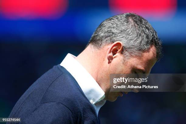 Reading manager Paul Clement prior to kick off of the Sky Bet Championship match between Cardiff City and Reading at The Cardiff City Stadium on May...