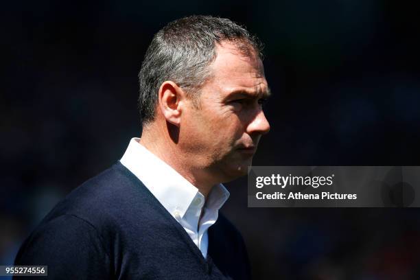 Reading manager Paul Clement prior to kick off of the Sky Bet Championship match between Cardiff City and Reading at The Cardiff City Stadium on May...