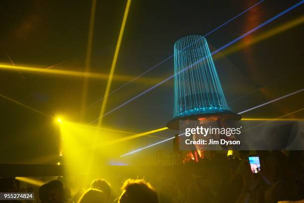 Performs during a light and laser show in The Reactor during the Arcadia 10th Anniversary Metamorphosis show at Queen Elizabeth Park on May 5, 2018...