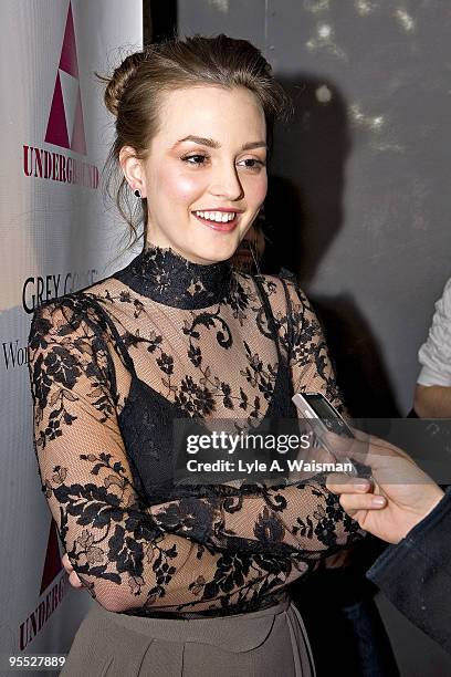 Leighton Meester before her performance at The Underground on January 1, 2010 in Chicago, Illinois.