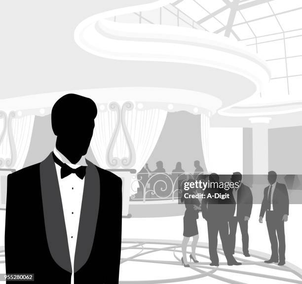 upper class dining hall - formal gala stock illustrations