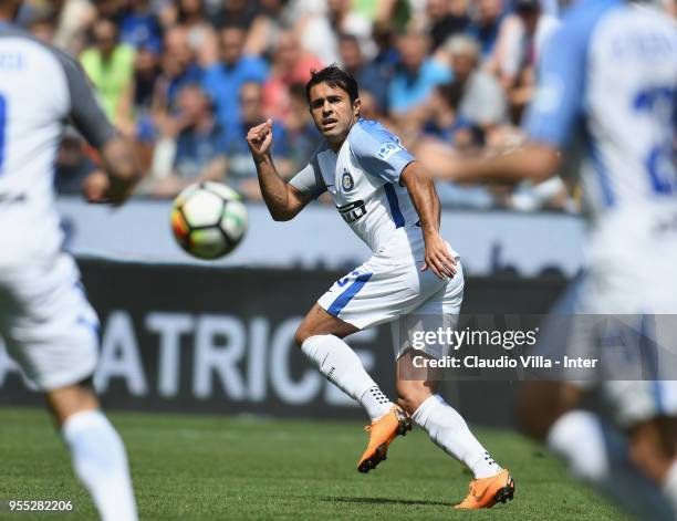 Citadin Martins Eder of FC Internazionale in action during the serie A match between Udinese Calcio and FC Internazionale at Stadio Friuli on May 6,...