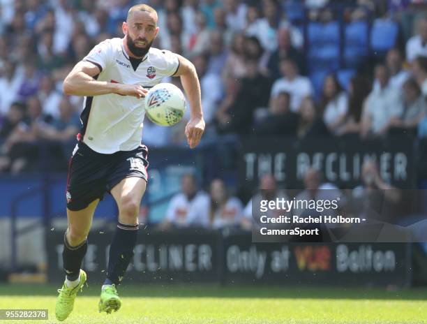 Bolton Wanderers' Aaron Wilbraham during the Sky Bet Championship match between Bolton Wanderers and Nottingham Forest at Macron Stadium on May 6,...