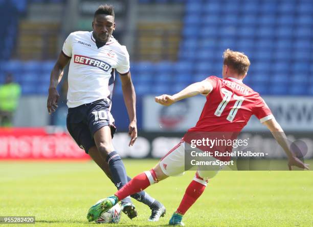 Bolton Wanderers' Sammy Ameobi during the Sky Bet Championship match between Bolton Wanderers and Nottingham Forest at Macron Stadium on May 6, 2018...