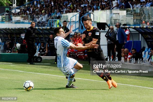 Gaetano Letizia of Benevento Calcio in action during the serie A match between Spal and Benevento Calcio at Stadio Paolo Mazza on May 6, 2018 in...