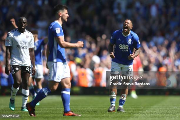 Tomas Kalas of Birmingham City celebrates at the final whistle during the Sky Bet Championship match between Birmingham City and Fulham at St Andrews...