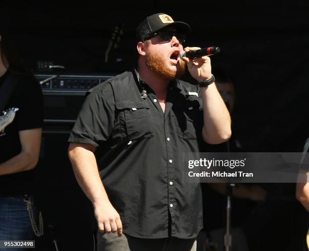 Luke Combs performs onstage during the 2018 iHeartCountry Festival Daytime Village held at The Frank Erwin Center on May 5, 2018 in Austin, Texas.