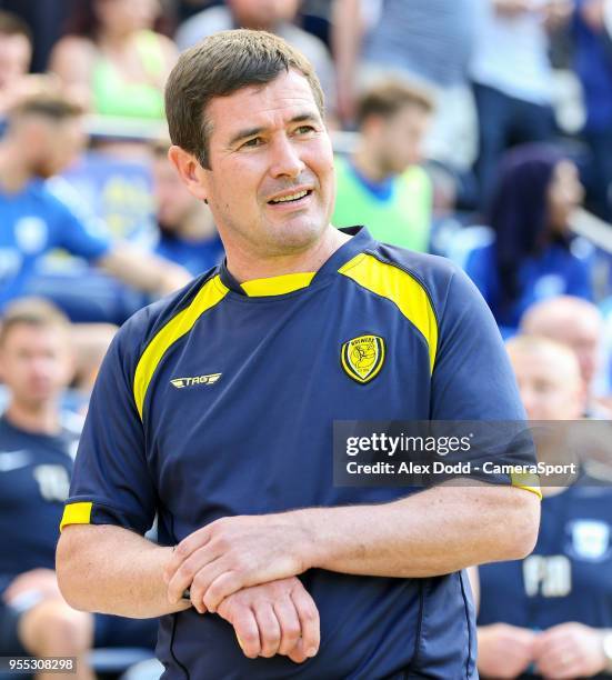 Burton Albion manager Nigel Clough during the Sky Bet Championship match between Preston North End and Burton Albion at Deepdale on May 6, 2018 in...