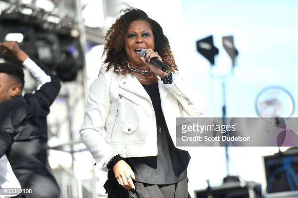 Singer Robin S performs onstage during the 13th annual Freestyle Festival at The Queen Mary on May 5, 2018 in Long Beach, California.