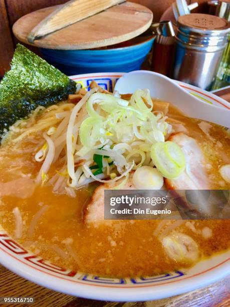 tokotsu ramen - miso ramen stock pictures, royalty-free photos & images