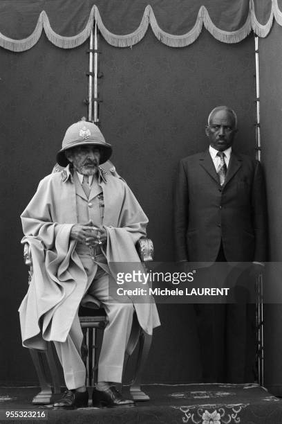 Th anniversary of the Battle of Adoua attended by Emperor Haile Selassie surrounded by several former Prime Ministers and dignitaries of the Copt...