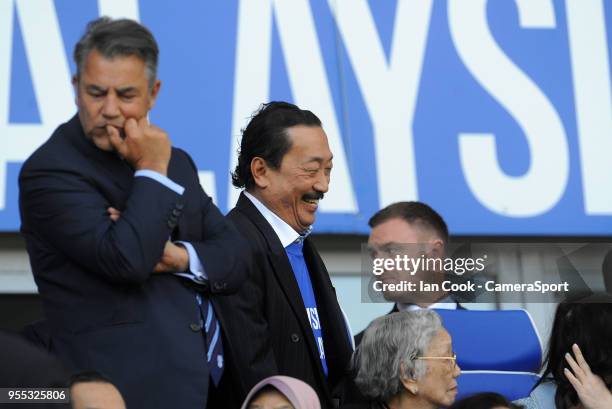 Cardiff City chairman Vincent Tan in good sprits prior to kick off during the Sky Bet Championship match between Cardiff City and Reading at Cardiff...