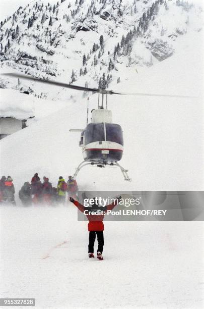 Tourists evacuated by helicopter.