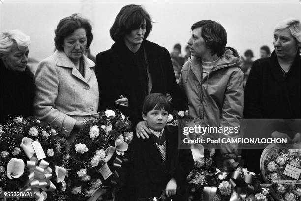 Several thousand sympathizers converged on Belfast to bury Bobby Sands who died in prison after 66 days of hunger strike. He had been refused the...