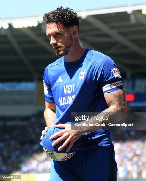 Cardiff City's Sean Morrison applauds the fans at the final whistle during the Sky Bet Championship match between Cardiff City and Reading at Cardiff...