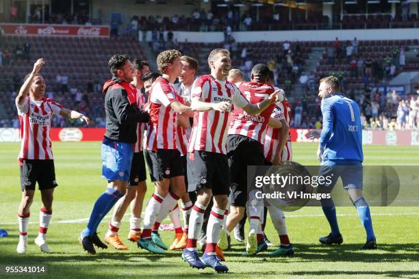 , Mauro Junior of PSV, Luuk Koopmans of PSV, Sam Lammers of PSV, Daniel Schwaab of PSV, Steven Bergwijn of PSV, Jeroen Zoet of PSV during the Dutch...