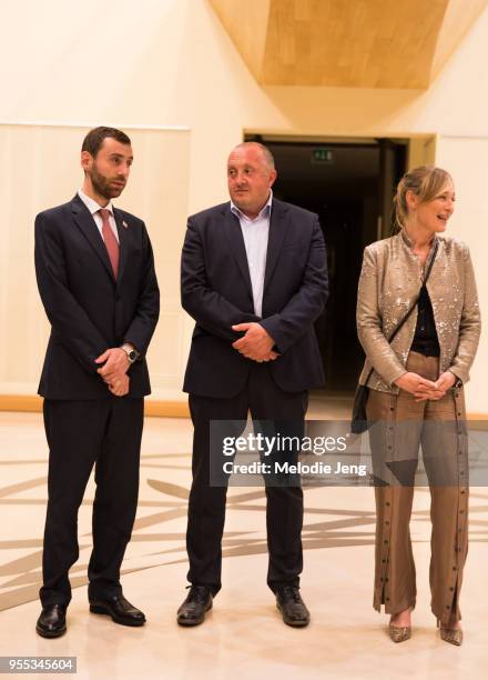 Giorgi Margvelashvili and Maka Chichua attend the Mercedes-Benz Fashion Week Tbilisi Reception on May 5, 2018 in Tbilisi, Georgia.