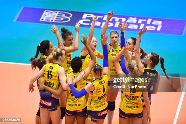 Imoco Volley Conegliano's Samantha Bricio, Kimberly Hill, Joanna Wolosz and Samanta Fabris during CEV Volleyball Champions League Final Four, Bronze...