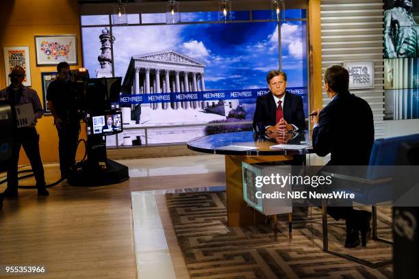 Pictured: -- Michael McFaul, Former U.S. Ambassador to Russia, and moderator Chuck Todd, appear on "Meet the Press" in Washington, D.C., Sunday, May...