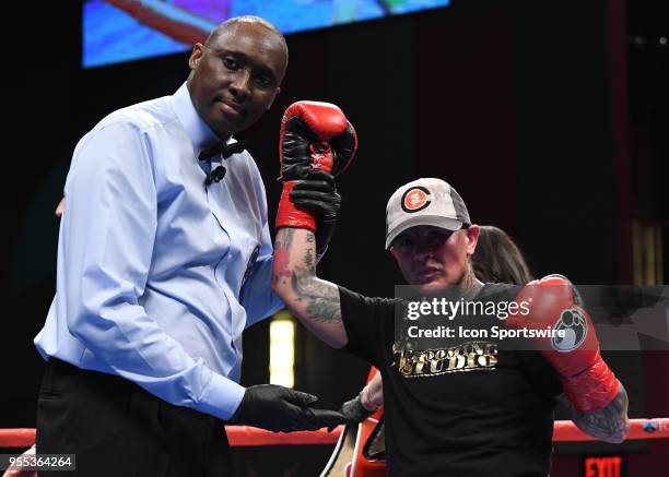 Edina Kiss battles Shelly Vincent during their bout on May 5, 2018 at the Foxwoods Fox Theater in Mashantucket, Connecticut. Shelly Vincent defeated...