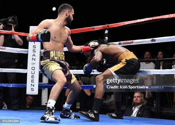 Khalid Twaiti battles Joseph Cole during their bout on May 5, 2018 at the Foxwoods Fox Theater in Mashantucket, Connecticut. Khalid Twaiti defeated...