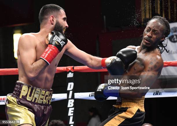 Khalid Twaiti battles Joseph Cole during their bout on May 5, 2018 at the Foxwoods Fox Theater in Mashantucket, Connecticut. Khalid Twaiti defeated...