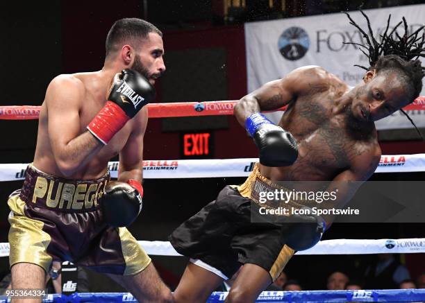 Khalid Twaiti battles Joseph Cole during their bout on May 5, 2018 at the Foxwoods Fox Theater in Mashantucket, Connecticut. Khalid Twaiti defeated...