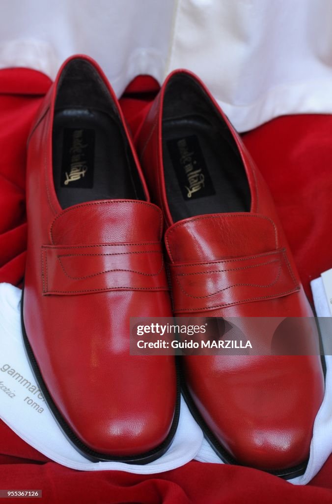 The Pope's Tailor Gammarelli Displays New Papal Clothes