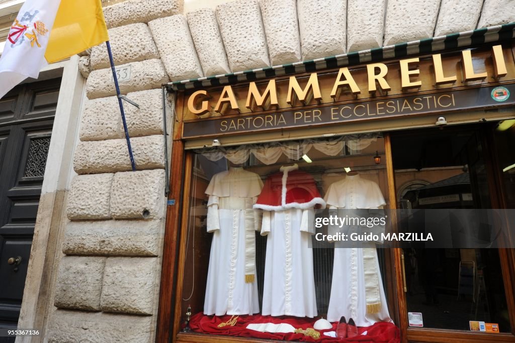 The Pope's Tailor Gammarelli Displays New Papal Clothes